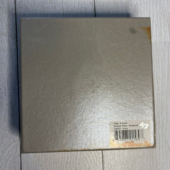 OLEG CASSINI Diamond Cut Footed Crystal Dish Elegant Vintage - Picture 15 of 16